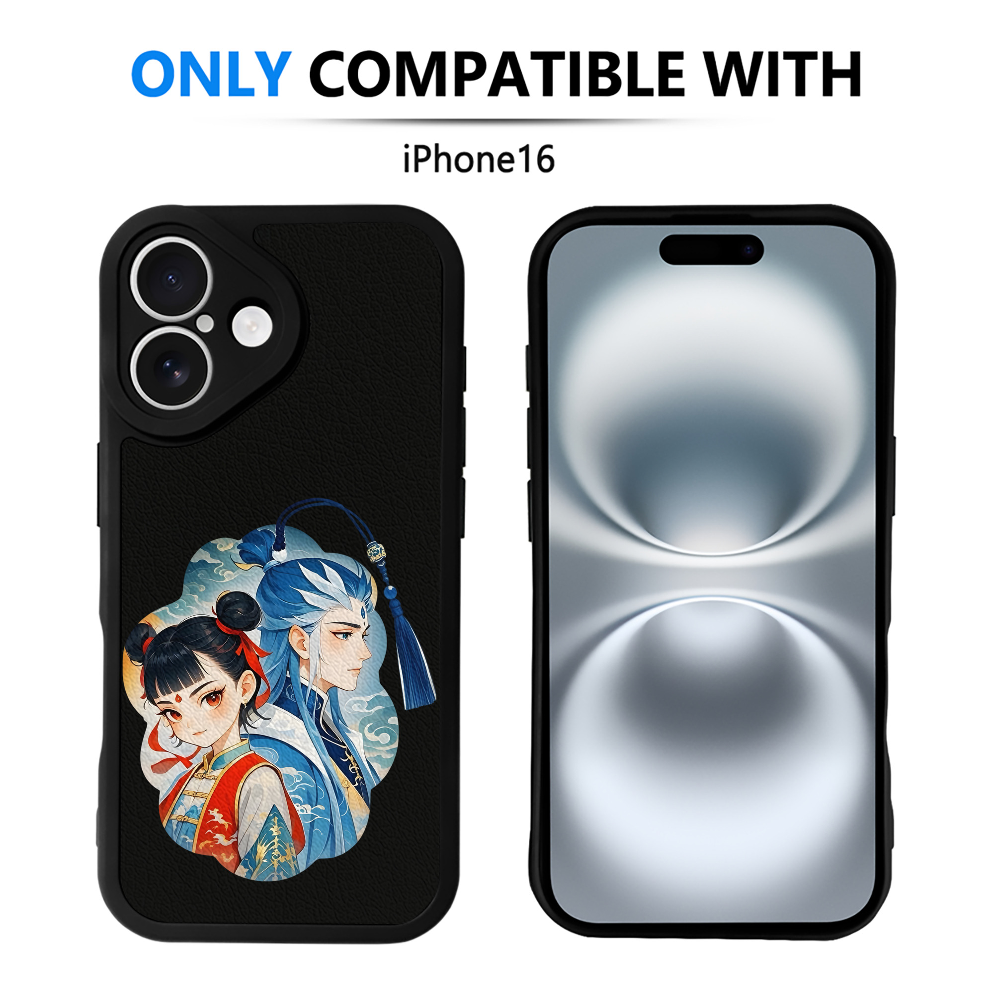 （画像用） Ne Zha 2 ナタ 魔童の大暴れ 【iPhone 16シリーズ対応】シリコンスマホケース（レザー調） 材質：シリコン
